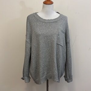 Vernacular Gray Oversized Cuffed Sleeve Sweater Size Large